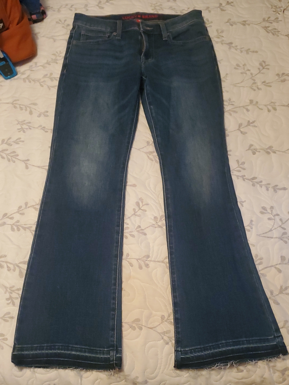 Lucky Brand Mid-Dark Blue Flare Jeans